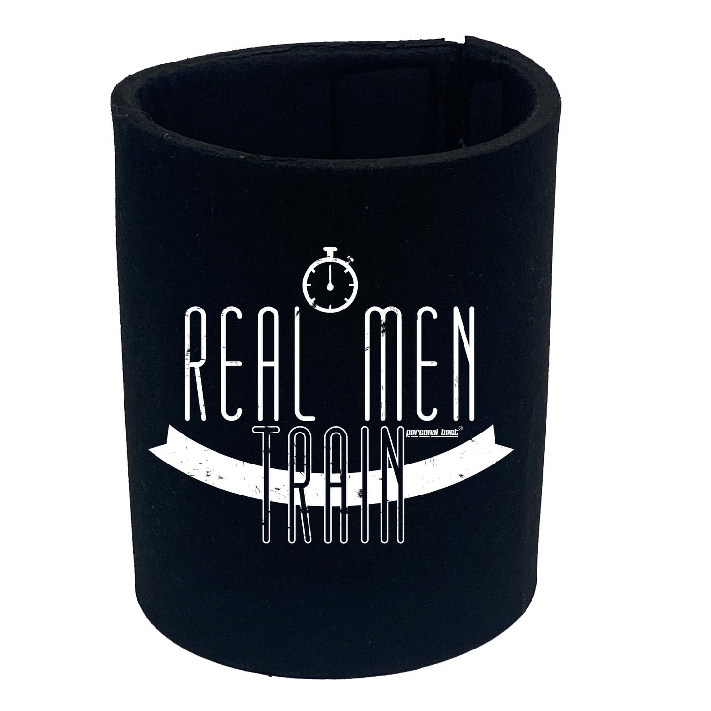 Pb Real Men Train - Funny Stubby Holder