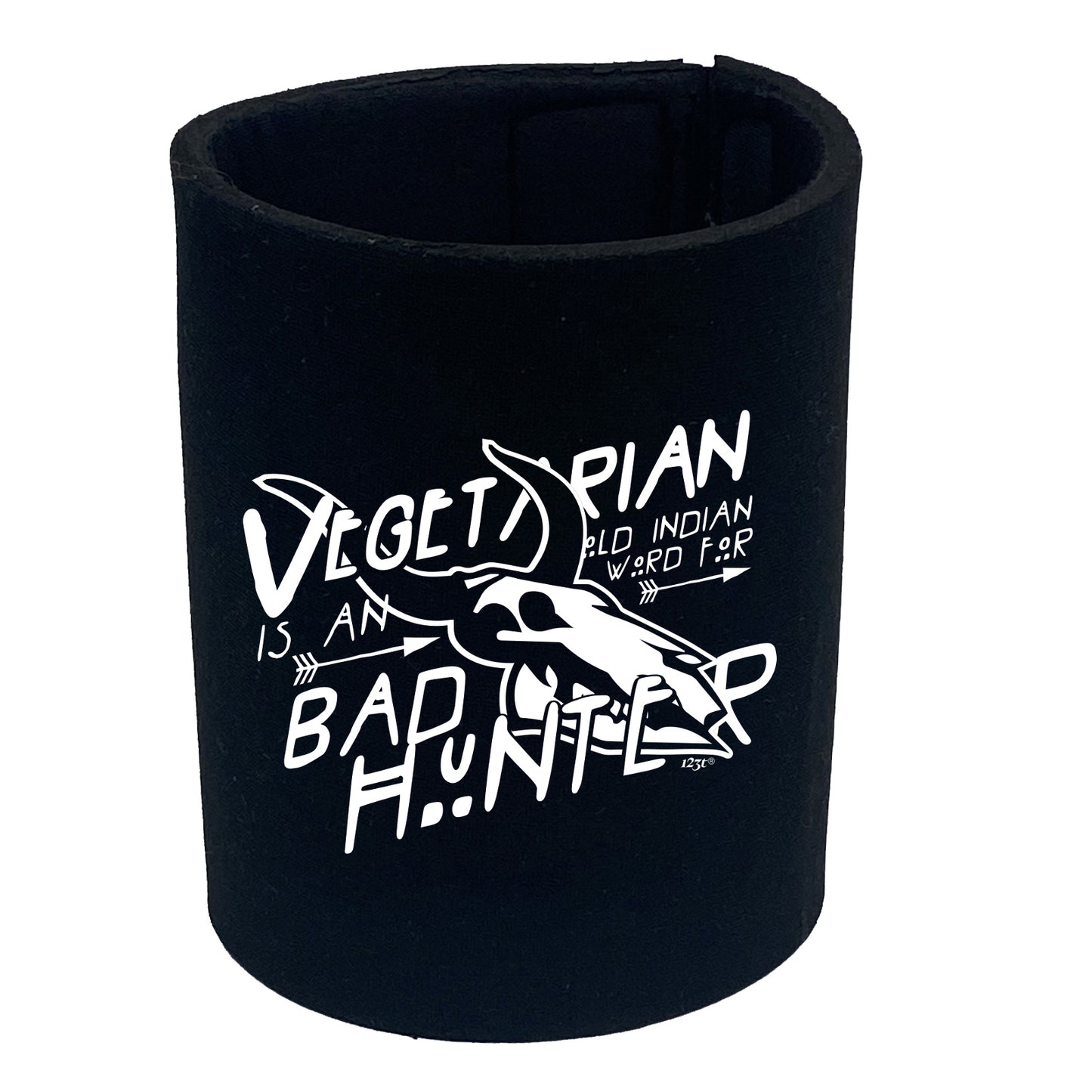 Vegetarian Old Indian Bad Hunter - Funny Stubby Holder