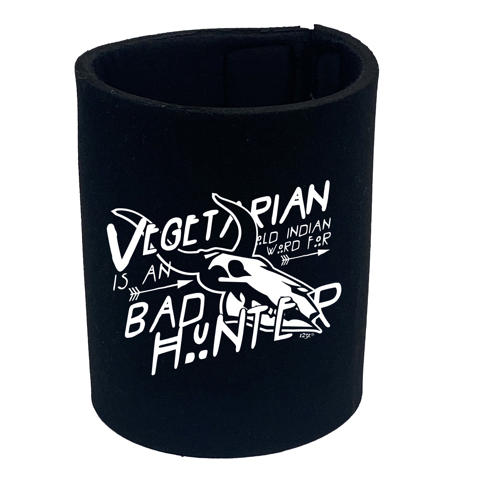 Vegetarian Old Indian Bad Hunter - Funny Stubby Holder
