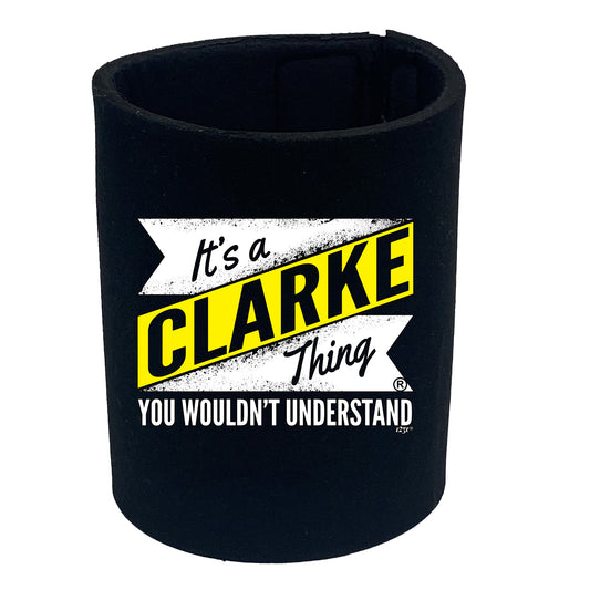 Clarke V2 Surname Thing - Funny Stubby Holder