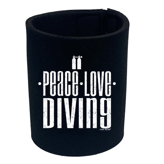 Ow Peace Love Diving - Funny Stubby Holder