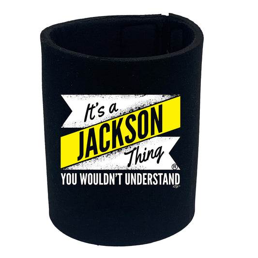Jackson V2 Surname Thing - Funny Stubby Holder