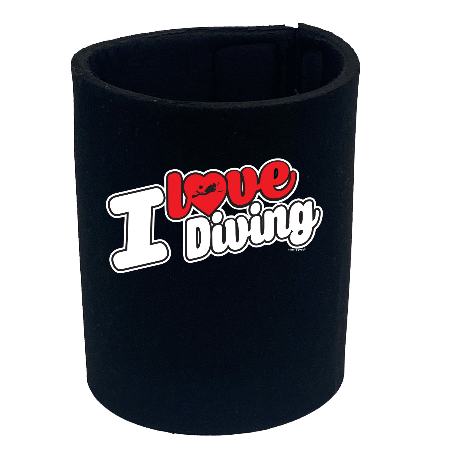 Ow I Love Diving Stencil - Funny Stubby Holder