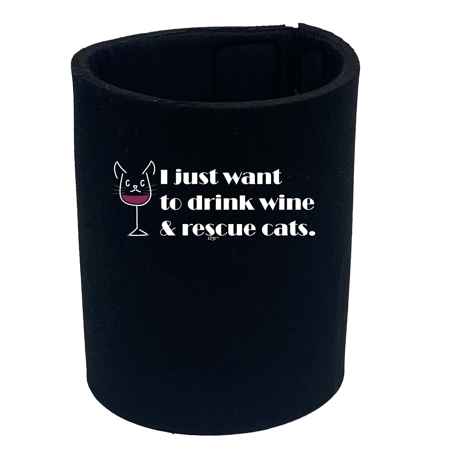 Drink Wine And Rescue Cats - Funny Stubby Holder
