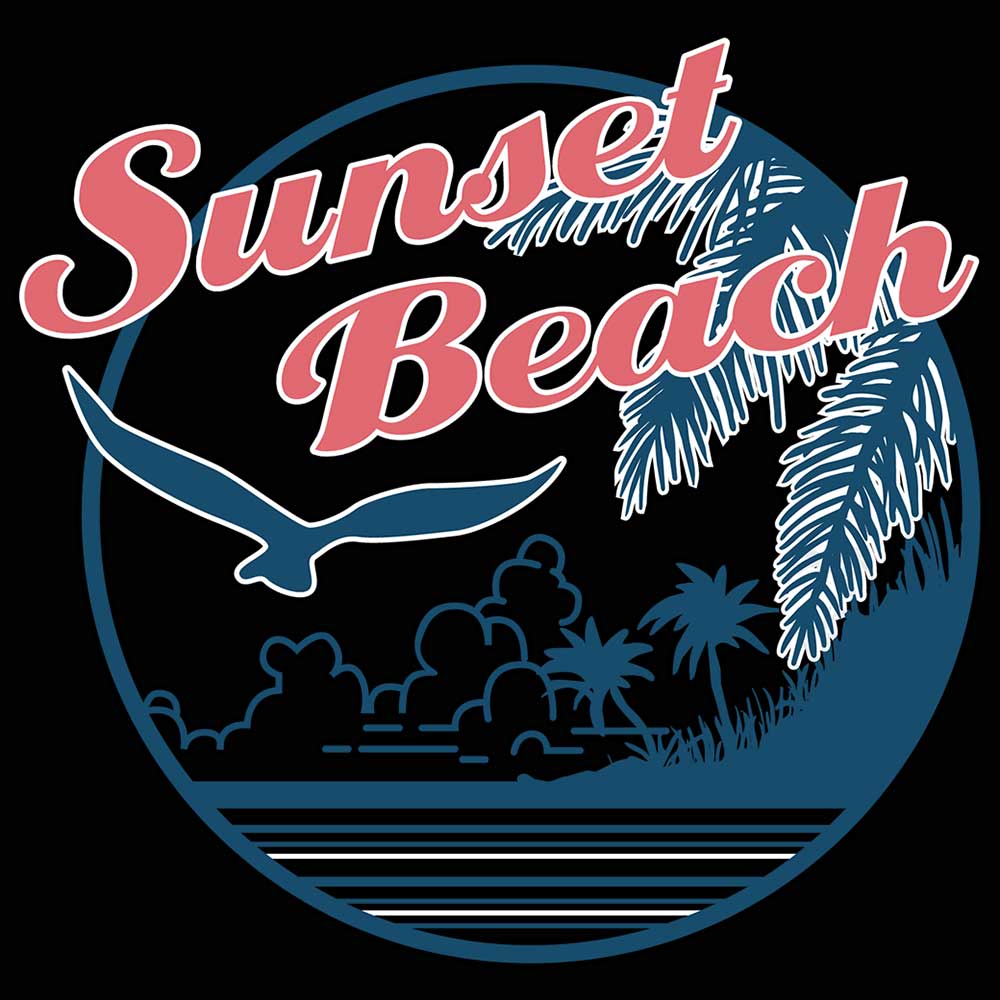 Sunset Beach Fashion - Mens 123t Funny T-Shirt Tshirts