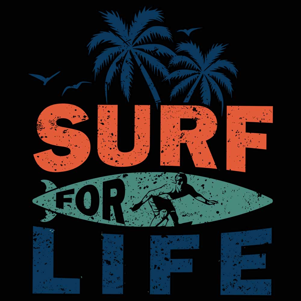 Surf For Life Surfing - Mens 123t Funny T-Shirt Tshirts