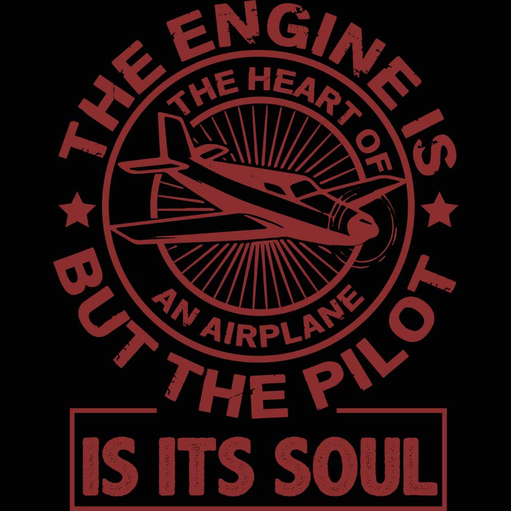 The Engine Is The Heart Of An Airplane Pilot - Mens 123t Funny T-Shirt Tshirts