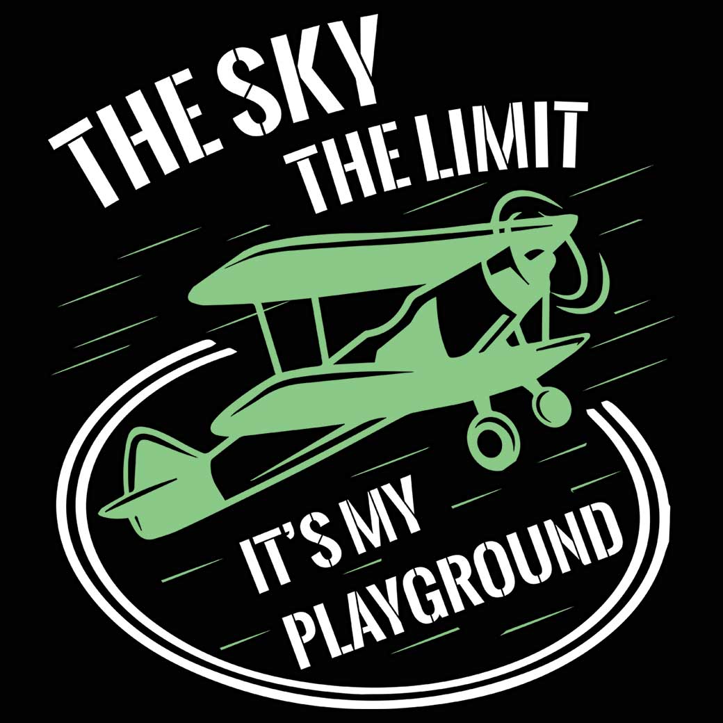 The Sky The Limit It Is My Playground Aviation Pilot - Mens 123t Funny T-Shirt Tshirts