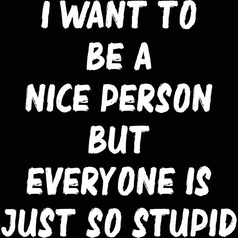 Want To Be A Nicer Person Everyone Stupid - Mens 123t Funny T-Shirt Tshirts