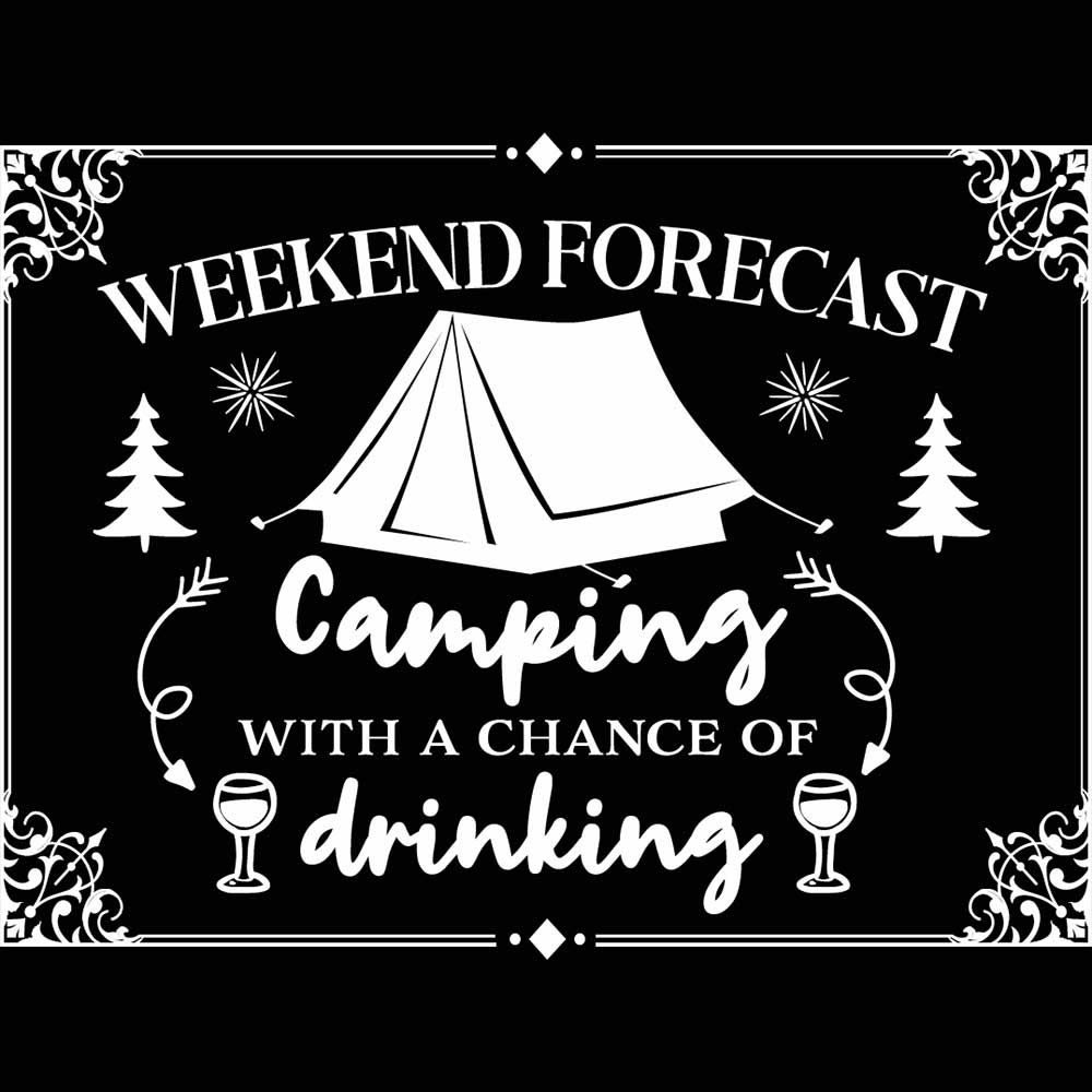 Weekend Forecast Camping V2 Drinking - Mens 123t Funny T-Shirt Tshirts