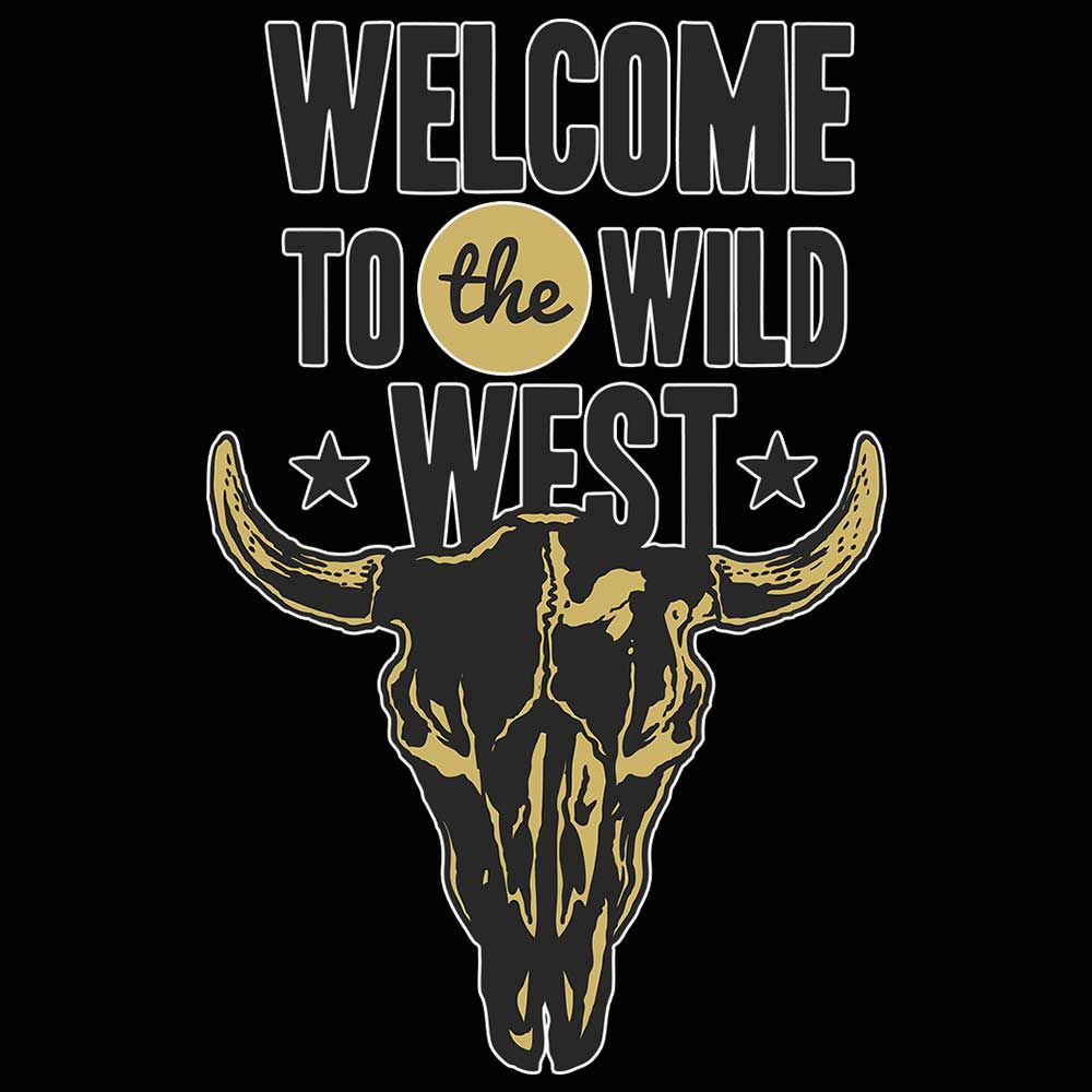 Welcome To The Wild West Skull - Mens 123t Funny T-Shirt Tshirts