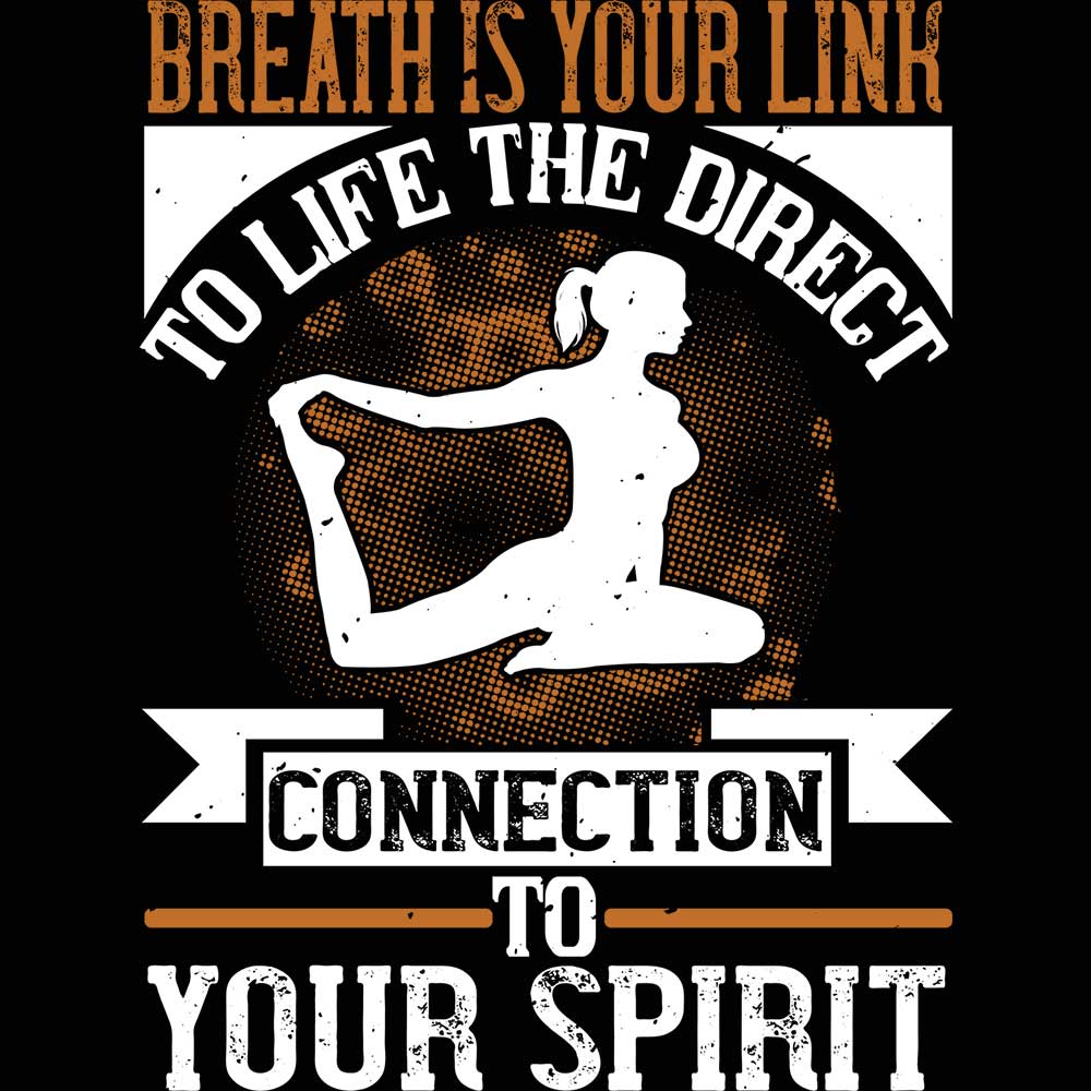 Yoga Breath Is Your Link To Life - Mens 123t Funny T-Shirt Tshirts